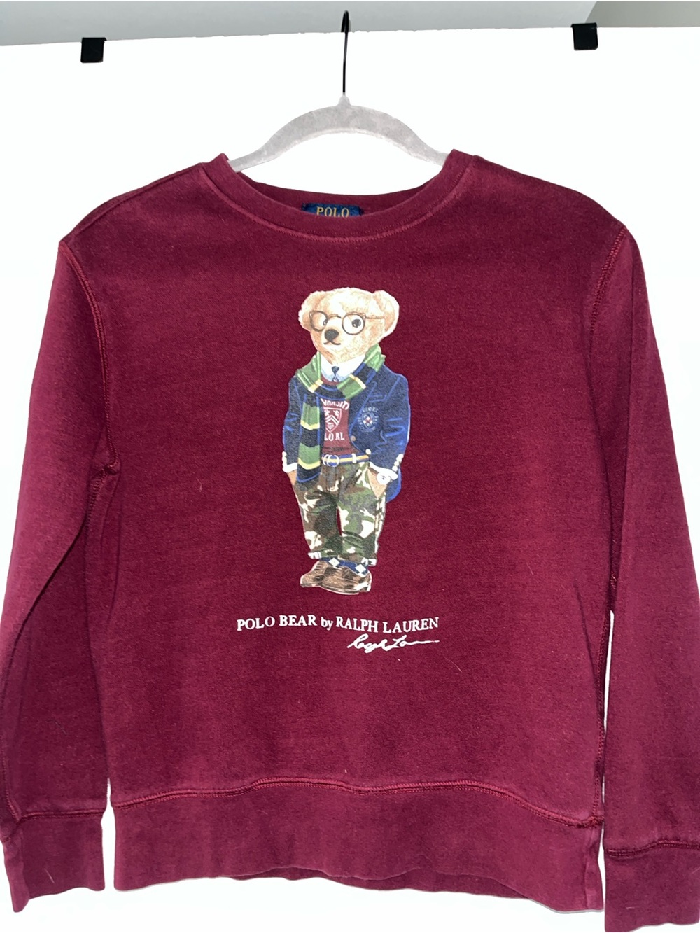Polo by Ralph Lauren Burgundy Polo Bear Sweatshirt